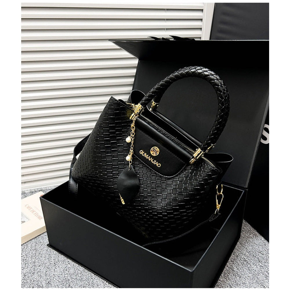 Leaf Chain Matte Leather Bag for Women