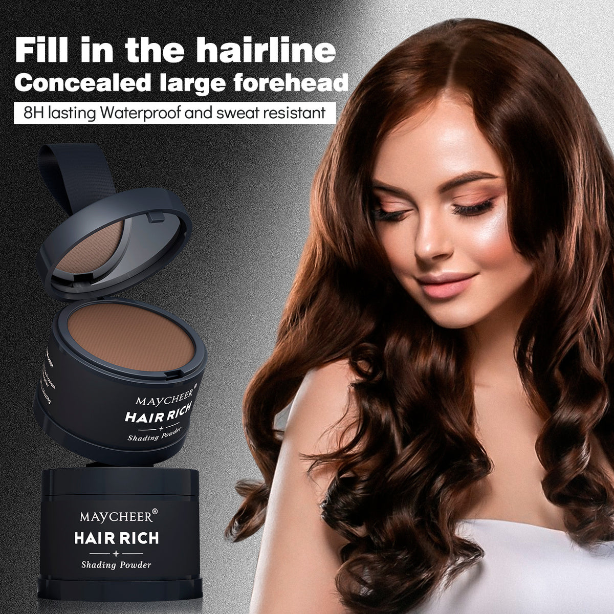 MAYCHEER Contouring & Highlighting Makeup - Forehead Contouring, Sweatproof, Water-resistant, Hairline Powder