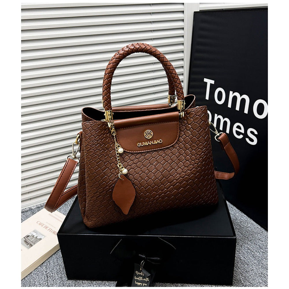 Leaf Chain Matte Leather Bag for Women