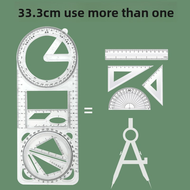 Multifunctional Drawing Ruler Protractor Suitable for Students of All Ages