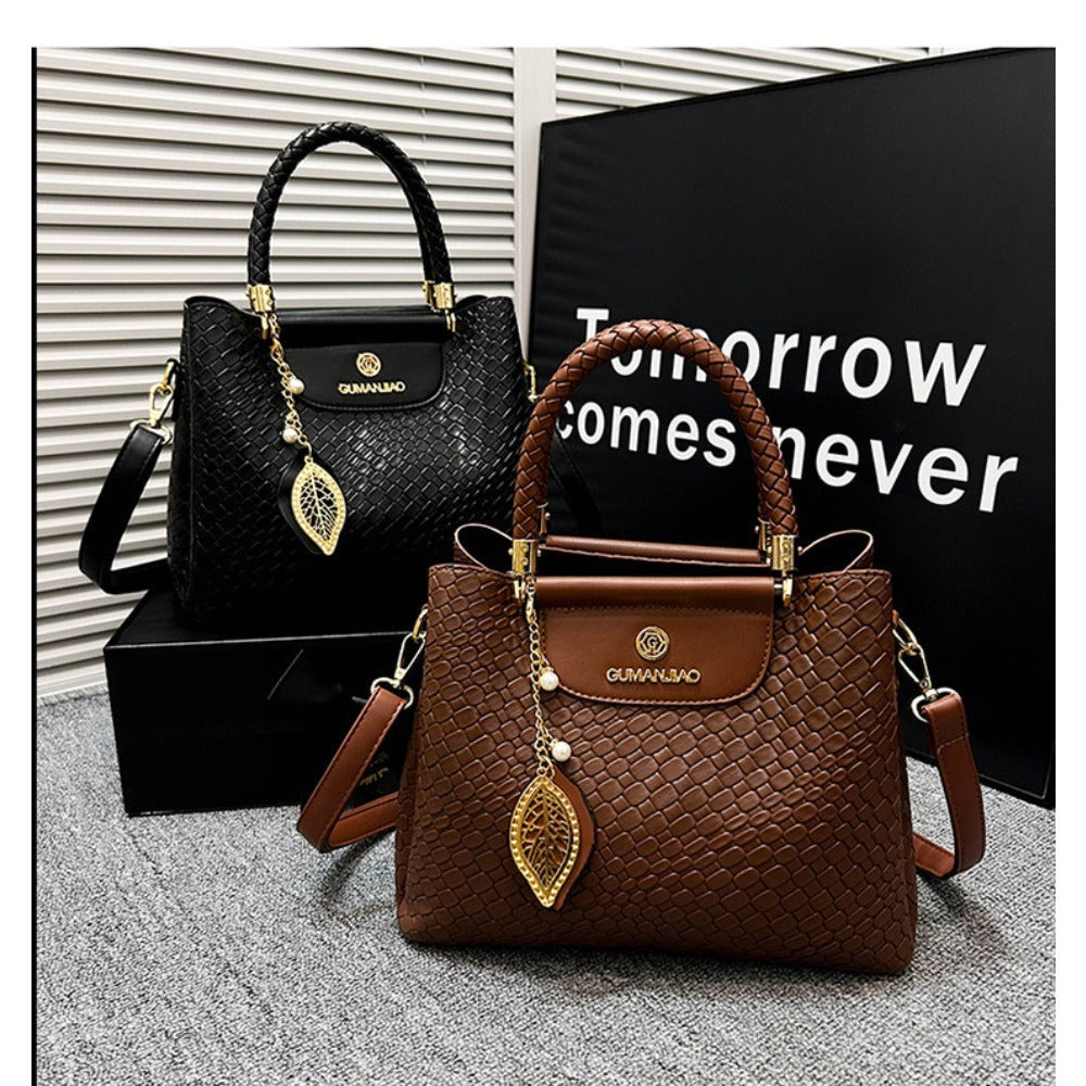Leaf Chain Matte Leather Bag for Women