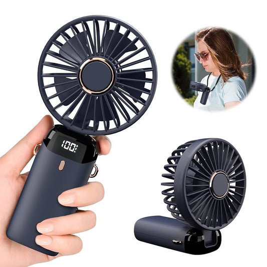 Portable USB Mini Fan- Handheld Cooling Fan Rechargeable Electric LED Fan, Handheld Fan With Phone Stand- Office household Desk Mini Fan HF